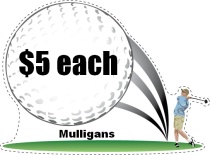 Mulligans Golf Swing Shaped Sign