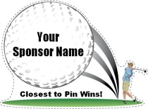 Closest To Pin Golf Swing Shaped Sign
