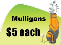 Mulligans Golf Bag Shaped